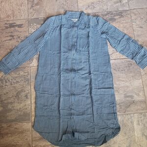 Anthropologie Navy Striped Shirt Dress